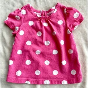 🌸2/$10- Baby Gap Pink Polka-Dot T-Shirt, 3-6 mos